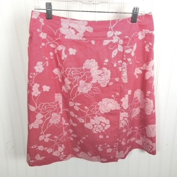 Vintage Skirt Blazer Set Sleeveless Button Collar Wrap Floral Print Red Size 12 - Picture 6 of 16